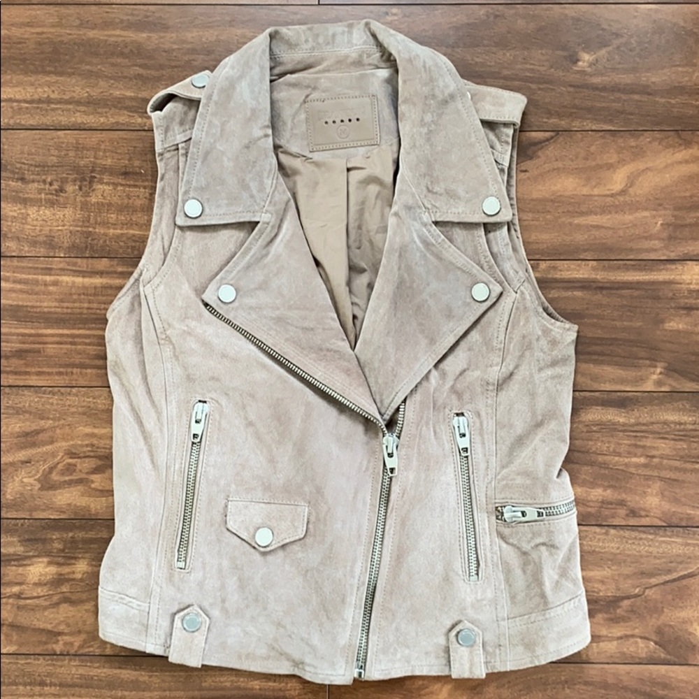 Taupe Suede Moto Vest